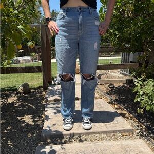 Ultra high rise dad jeans